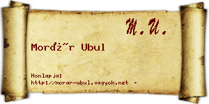 Morár Ubul névjegykártya